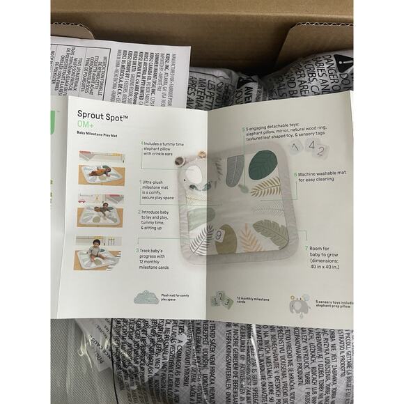 Ingenuity Sprout Spot Baby Milestone Tummy Time Activity Mat and Play Gym Unisex - Picture 3 of 3